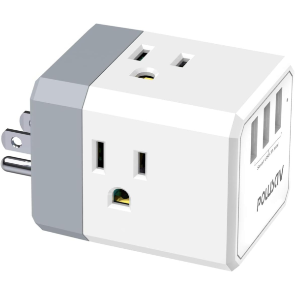 3-Outlet USB Wall Charger and Extender