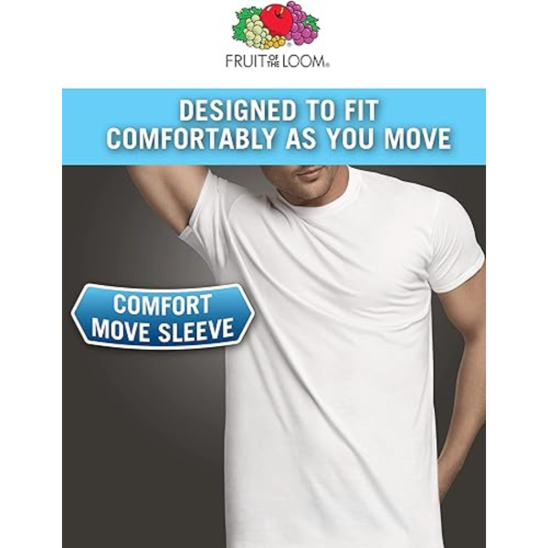 Fruit of the Loom Men's Eversoft Cotton Stay Tucked Crew T-Shirt