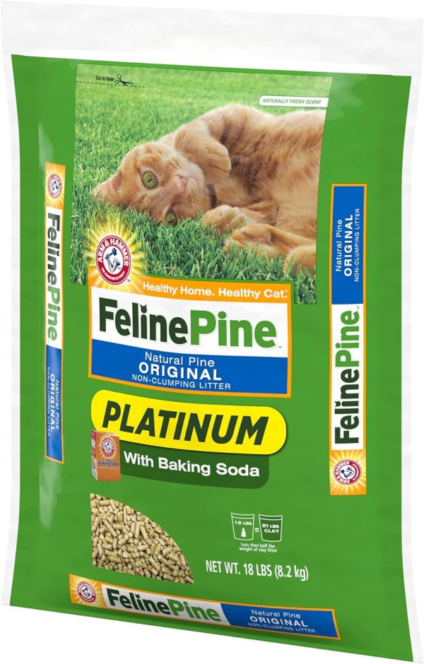 Feline Pine Platinum Non-Clumping Cat Litter 18lb. - Image 2