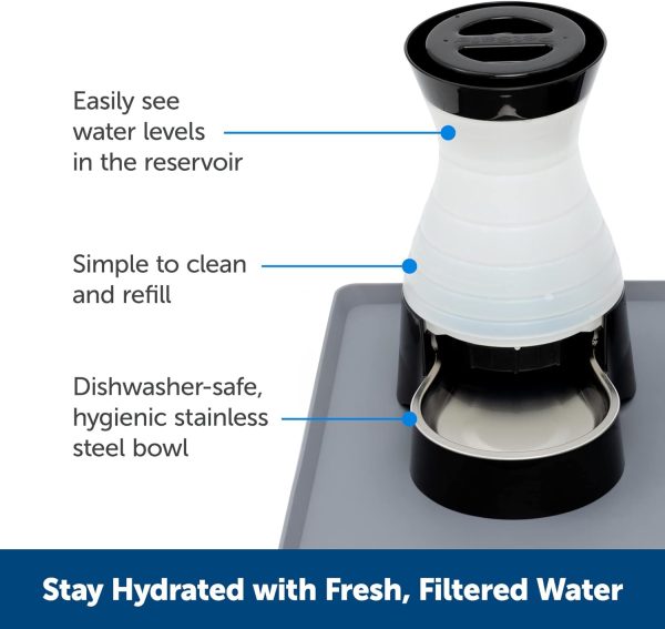 PetSafe Healthy Pet Water Station- Medium, 1 gal Capacity- Gravity Cat & Dog Waterer- Removable Stainless Steel Bowl Resists Corrosion & Stands Up to Frequent Use- Easy to Fill- Filter Compatible - Image 5