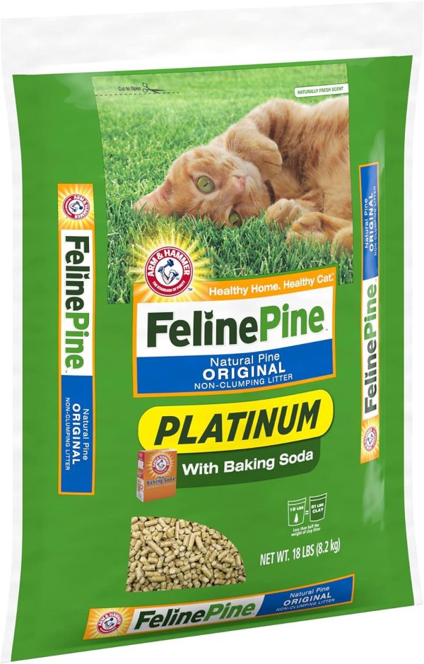 Feline Pine Platinum Non-Clumping Cat Litter 18lb. - Image 3