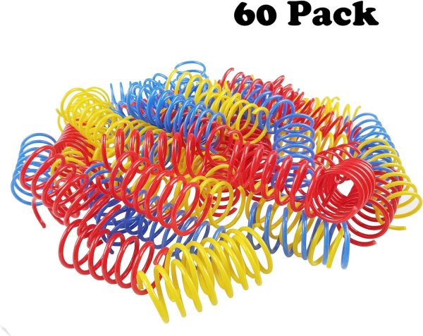 Cat Spring Toys (60 Pack), Playful Coils for Kittens, BPA Free Plastic for Swatting, Biting, Hunting, and Active Healthy Play, Colorful 2 Inch Spirals - Image 4